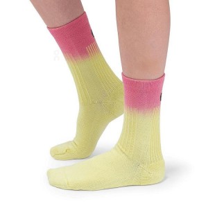 Men's On Running All-Day Socks Pink / Yellow | PH_ON8666