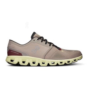 Men's On Running Cloud X 3 Running Shoes Brown | PH_ON9047