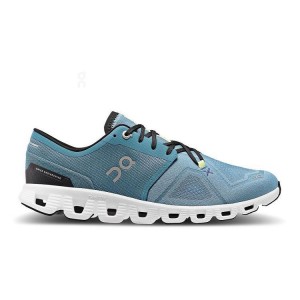 Men's On Running Cloud X 3 Running Shoes Blue | PH_ON8905