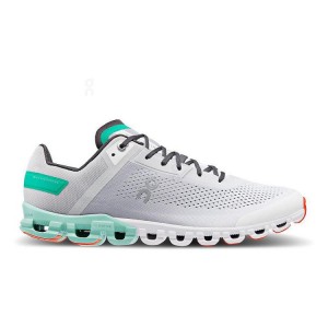 Men's On Running Cloudflow Running Shoes Grey / Turquoise | PH_ON8937