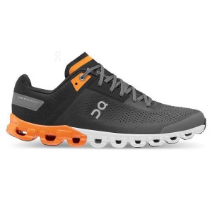 Men's On Running Cloudflow Running Shoes Black / Orange | PH_ON9046