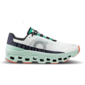 Men's On Running Cloudmonster Running Shoes White / Turquoise | PH_ON8914