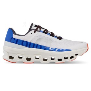 Men's On Running Cloudmonster Running Shoes White / Blue | PH_ON9044