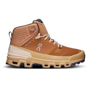 Men's On Running Cloudrock 2 Waterproof Hiking Boots Brown | PH_ON9077