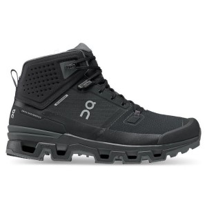 Men's On Running Cloudrock 2 Waterproof Hiking Boots Black | PH_ON8109