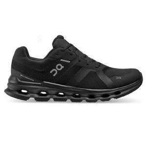 Men's On Running Cloudrunner Waterproof Running Shoes Black | PH_ON8285