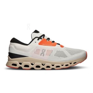 Men's On Running Cloudstratus 3 Running Shoes Beige | PH_ON8352