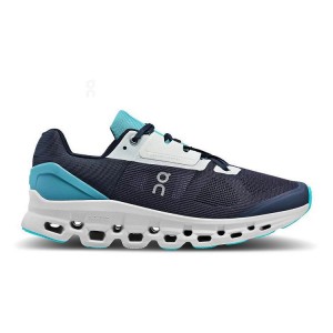 Men's On Running Cloudstratus Running Shoes Navy | PH_ON8572