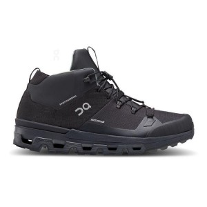 Men's On Running Cloudtrax Waterproof Hiking Boots Black | PH_ON8473