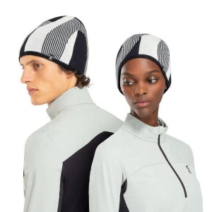 Men's On Running Explorer Merino Beanie Black / White | PH_ON8887