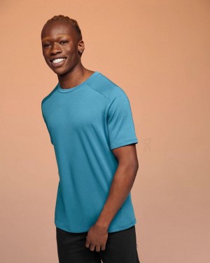 Men's On Running Focus-T T-shirts Blue | PH_ON9059