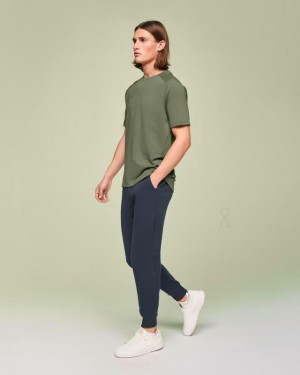 Men's On Running Focus-T T-shirts Olive | PH_ON9064
