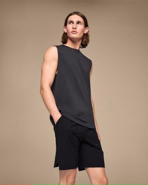 Men's On Running Focus Shorts Black | PH_ON8389
