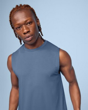 Men's On Running Focus Tank Top Blue | PH_ON8912