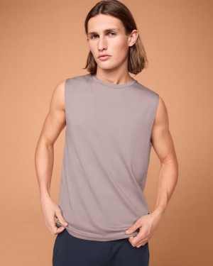 Men's On Running Focus Tank Top Grey | PH_ON9083