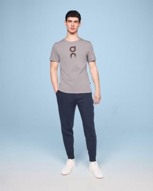 Men's On Running Graphic-T T-shirts Grey / Brown | PH_ON9107