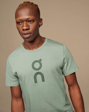 Men's On Running Graphic-T T-shirts Turquoise | PH_ON8673