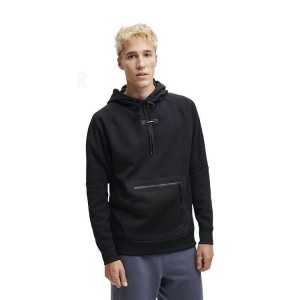 Men's On Running Hoodies Black | PH_ON8966