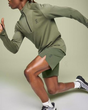 Men's On Running Hybrid Shorts Olive | PH_ON8070