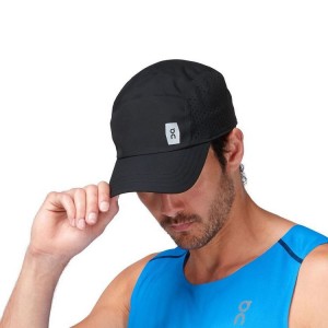 Men's On Running Lightweight Caps Black | PH_ON8390