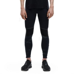 Men's On Running Long Lumos Leggings Black | PH_ON8276