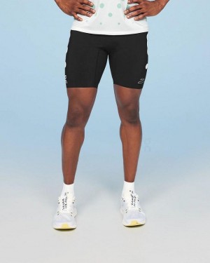 Men's On Running Marathon Tight Distance Shorts Black | PH_ON9036
