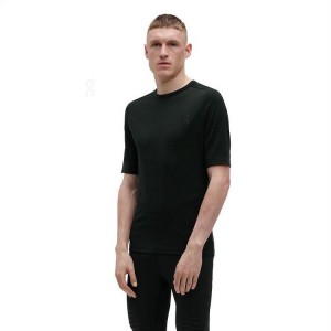 Men's On Running Merino-T T-shirts Black | PH_ON8750