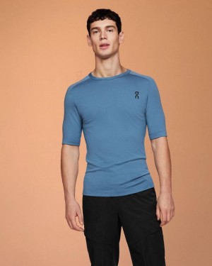 Men's On Running Merino-T T-shirts Blue | PH_ON8732