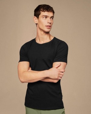 Men's On Running On-T T-shirts Black | PH_ON8018