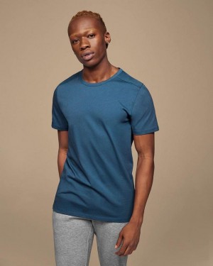 Men's On Running On-T T-shirts Blue | PH_ON8232