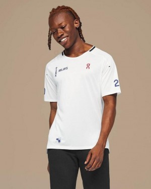 Men's On Running Penn Relays T T-shirts White | PH_ON8394