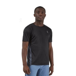 Men's On Running Performance-T T-shirts Black | PH_ON8542