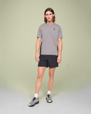 Men's On Running Performance-T T-shirts Grey / Black | PH_ON8953