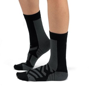 Men's On Running Performance High Socks Black | PH_ON8123