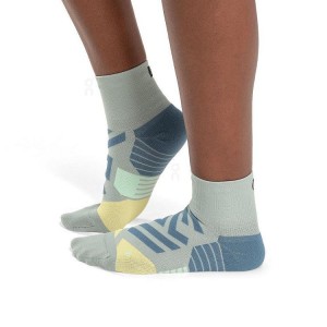 Men's On Running Performance Mid Socks Green / Blue | PH_ON8391