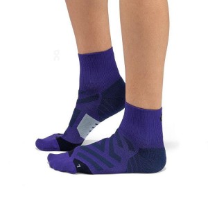 Men's On Running Performance Mid Socks Purple | PH_ON8206
