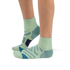 Men's On Running Performance Mid Socks Turquoise | PH_ON8471