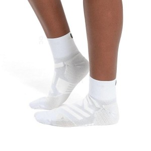 Men's On Running Performance Mid Socks White | PH_ON8439