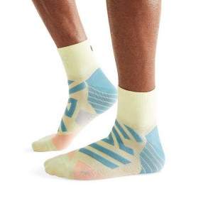 Men's On Running Performance Mid Socks Yellow | PH_ON8523