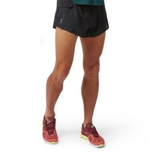 Men's On Running Race Shorts Black | PH_ON8104