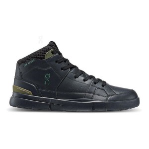 Men's On Running THE ROGER Clubhouse Mid Sensa Sneakers Black | PH_ON8111