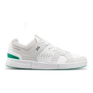 Men's On Running THE ROGER Clubhouse Sneakers White / Green | PH_ON8451