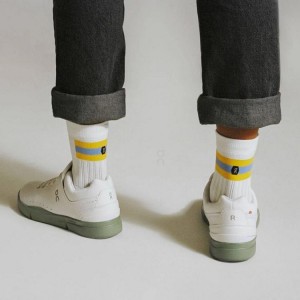 Men's On Running Tennis Socks White / Yellow | PH_ON8250