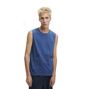 Men's On Running Training Tank Top Blue | PH_ON8238