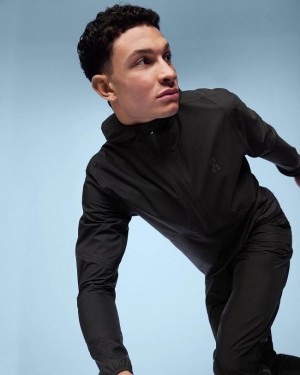 Men's On Running Waterproof Anorak Jackets Black | PH_ON8952