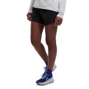 Women's On Running 5" Running Shorts Black | PH_ON8207