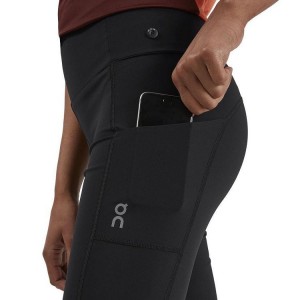 Women's On Running Active Shorts Black | PH_ON8561