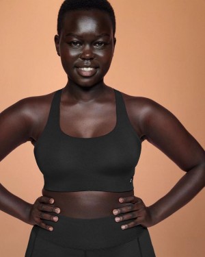 Women's On Running Active Sports Bras Black | PH_ON8321