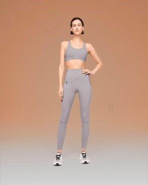 Women's On Running Active Sports Bras Grey | PH_ON8393