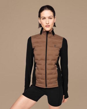 Women's On Running Climate Jackets Brown / Black | PH_ON8235
